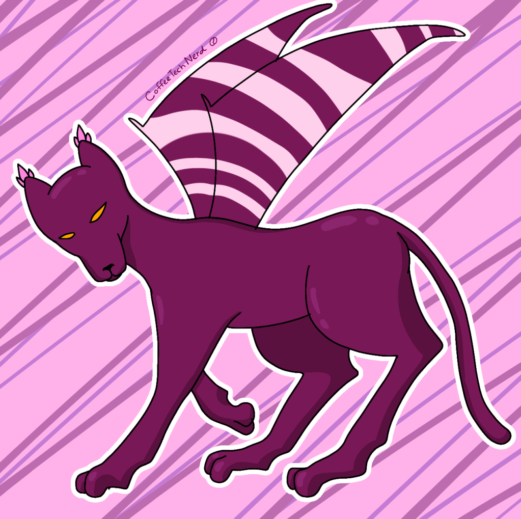 Pink and Purple Winged Jaguar